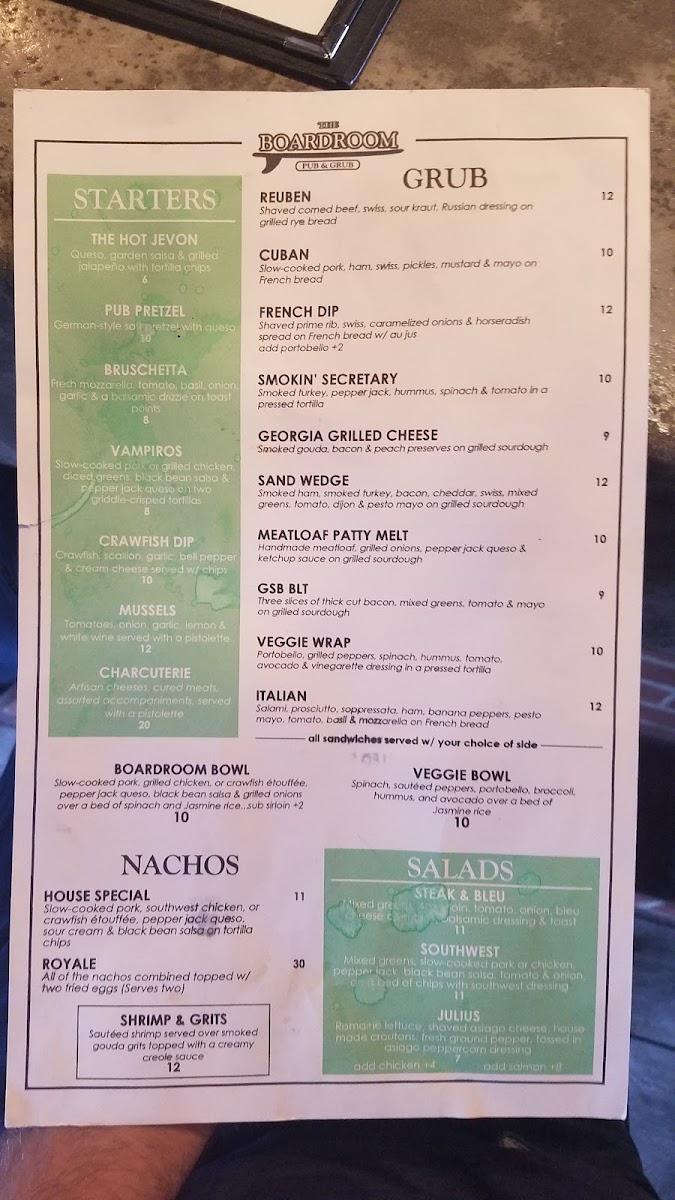 Menu The Boardroom Pub And Grub-10