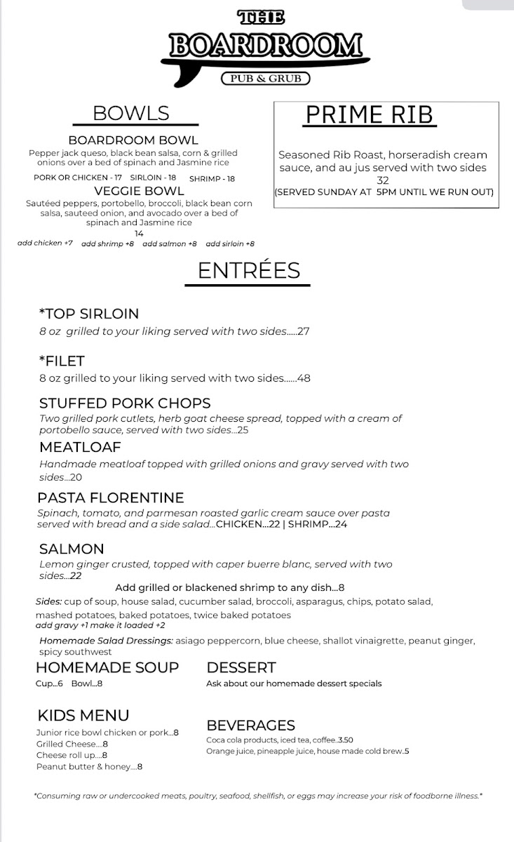 Menu The Boardroom Pub And Grub-4